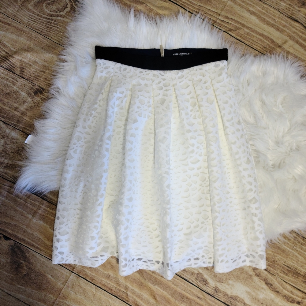 Karl Lagerfeld laser cut midi skirt